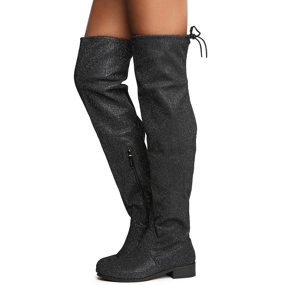 Olympia-14 Knee-High Boot BLACK GLITTER