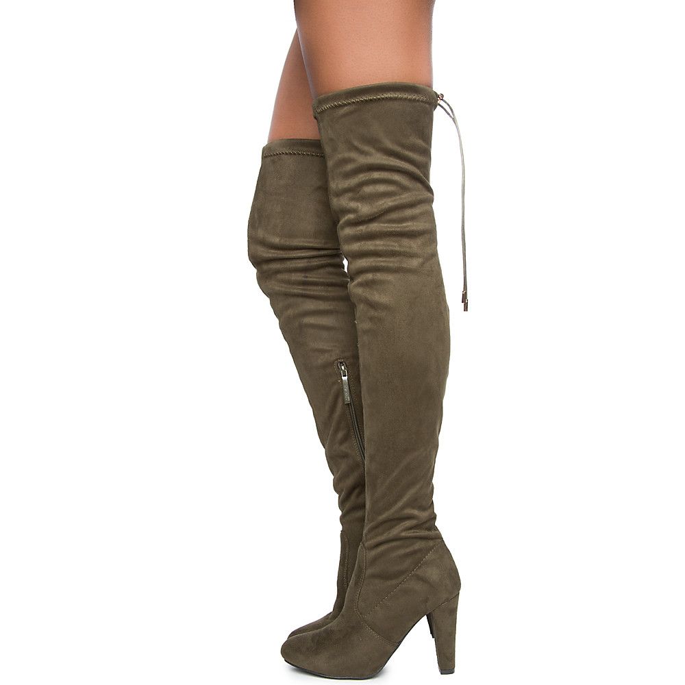 Eve-01 Over The Knee Boot Olive