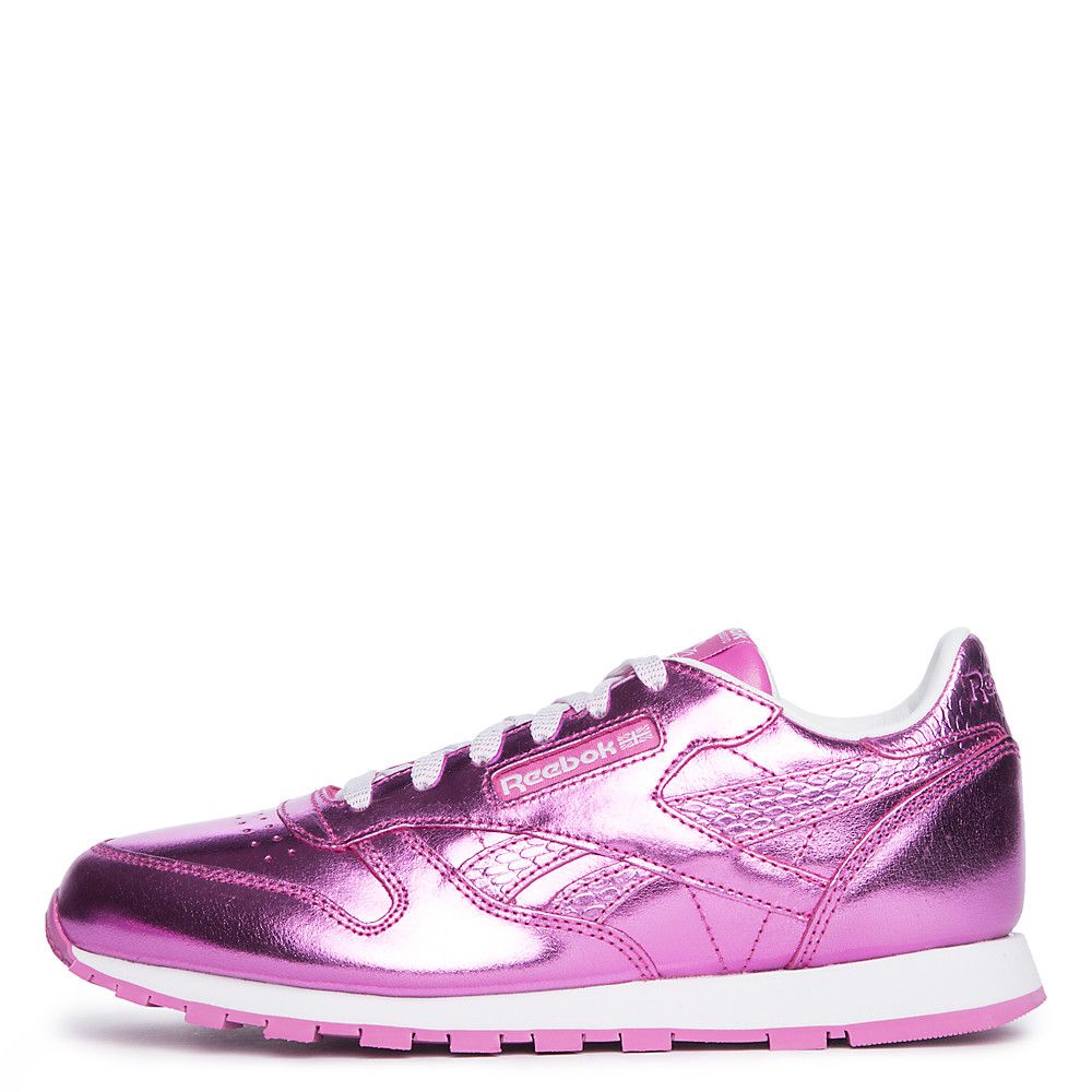 Juniors Classic Leather Metallic Sneaker CHARGED PINK/WHITE