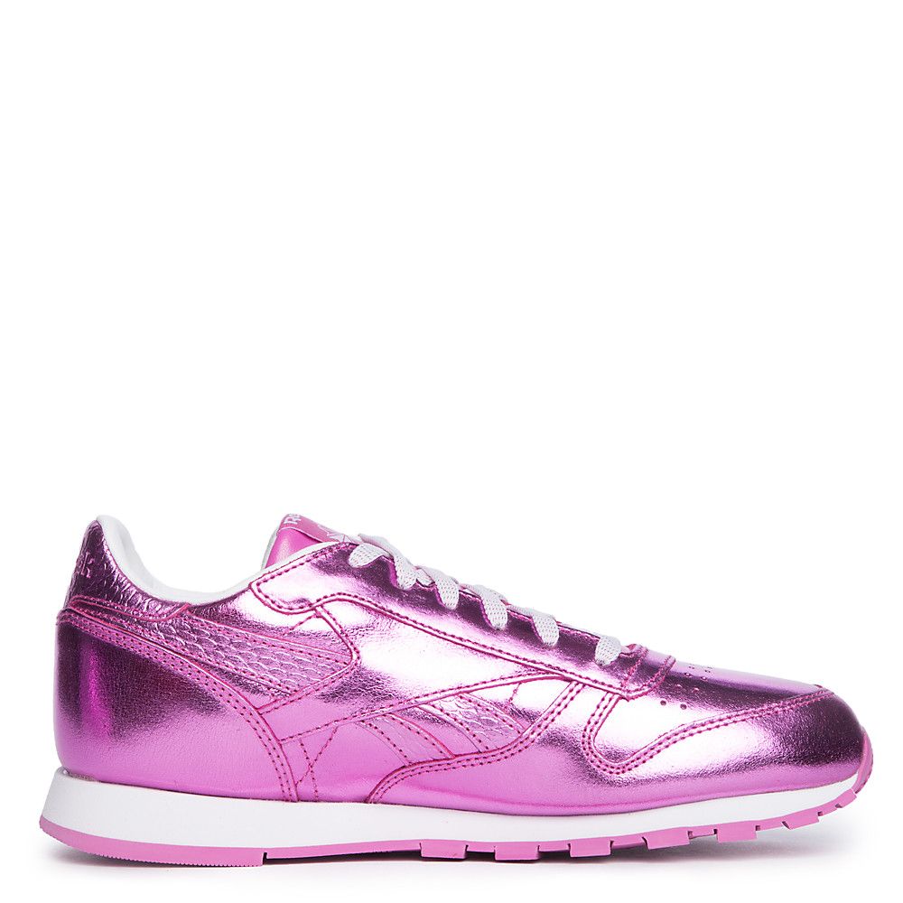 Juniors Classic Leather Metallic Sneaker CHARGED PINK/WHITE