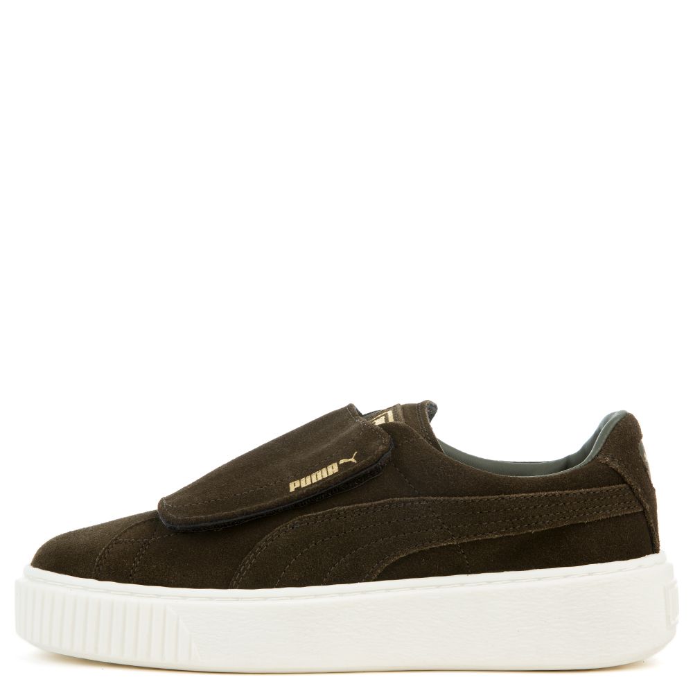 Women's Suede Platform Strap Sneaker OLIVE NIGHT/OLIVE NIGHT/ MARSHMALLOW