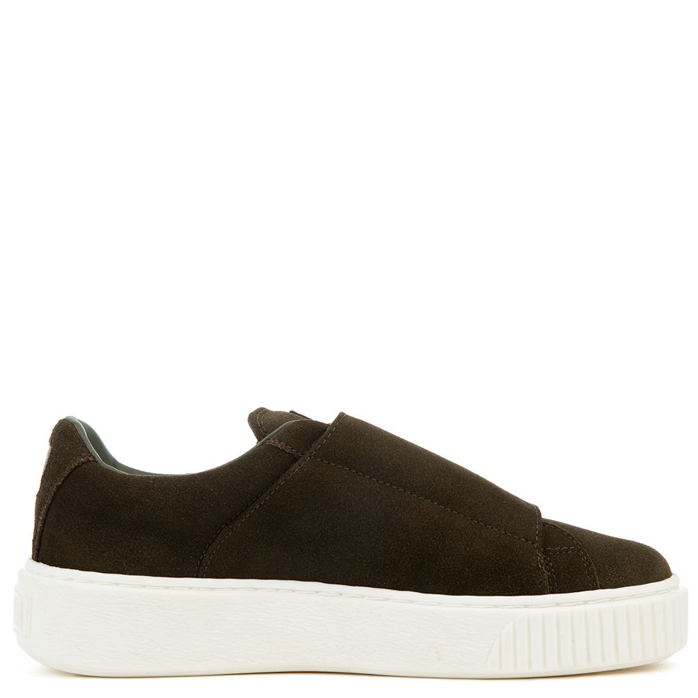 Women's Suede Platform Strap Sneaker OLIVE NIGHT/OLIVE NIGHT/ MARSHMALLOW