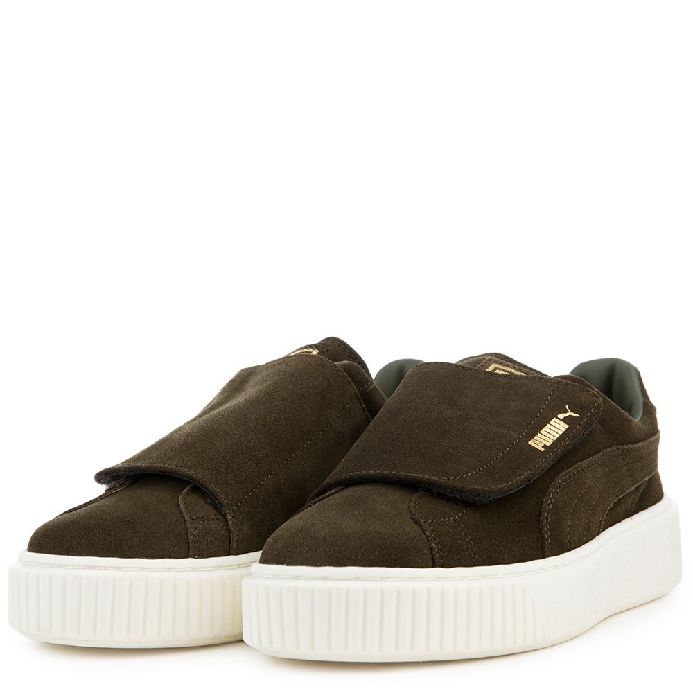 Women's Suede Platform Strap Sneaker OLIVE NIGHT/OLIVE NIGHT/ MARSHMALLOW 3 Women's Suede Platform Strap Sneaker OLIVE NIGHT/OLIVE NIGHT/ MARSHMALLOW