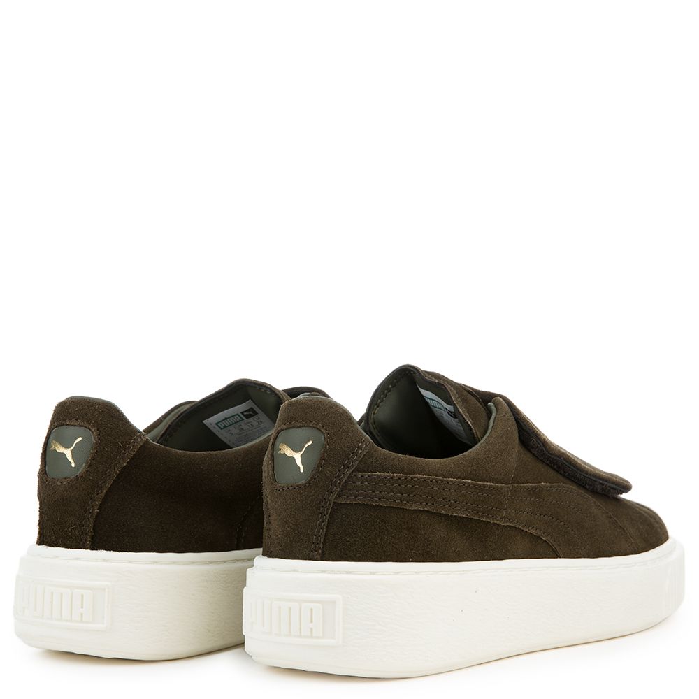 Women's Suede Platform Strap Sneaker OLIVE NIGHT/OLIVE NIGHT/ MARSHMALLOW 4 Women's Suede Platform Strap Sneaker OLIVE NIGHT/OLIVE NIGHT/ MARSHMALLOW