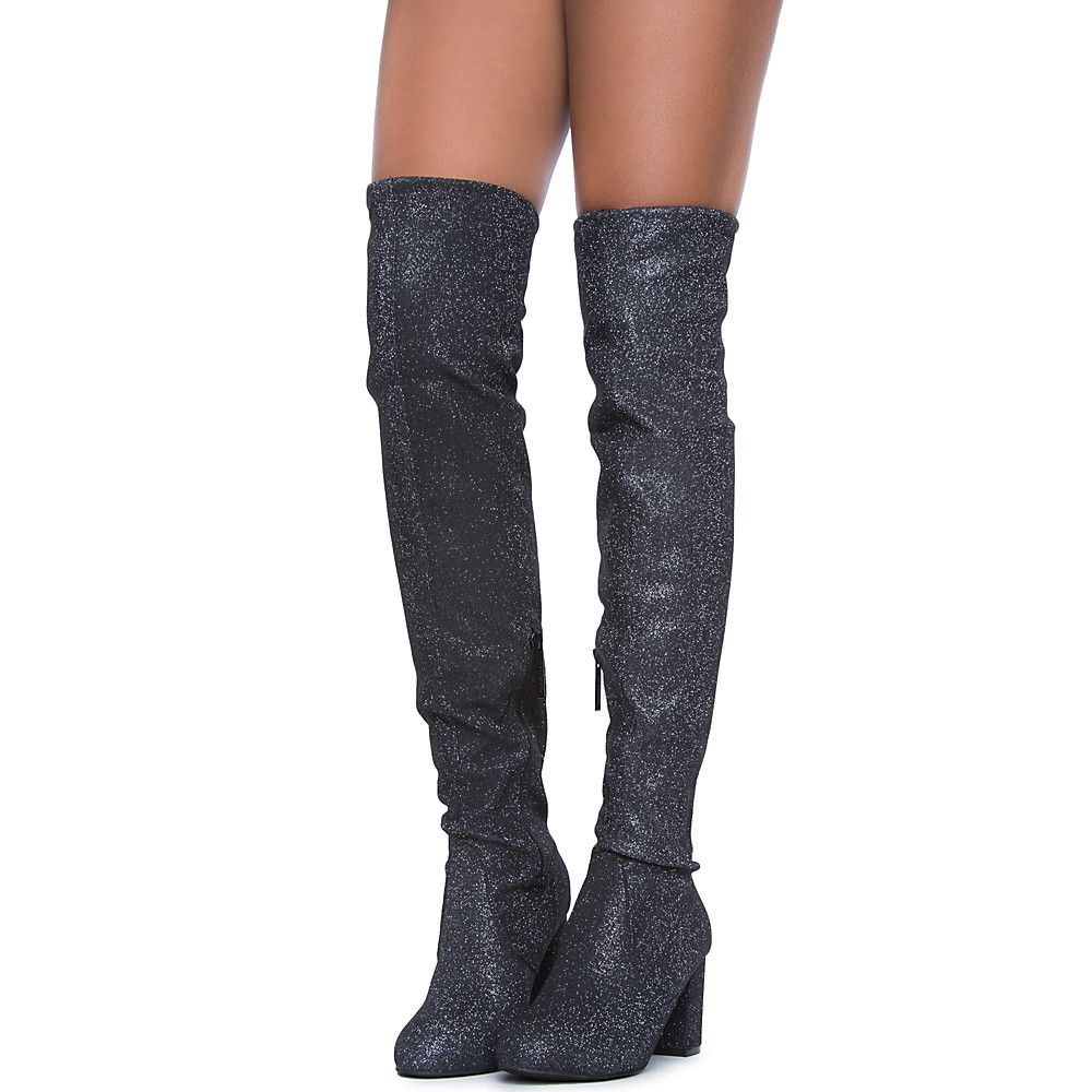 Bonita 02 Knee-High Boot BLACK GLITTER 3 Bonita 02 Knee-High Boot BLACK GLITTER