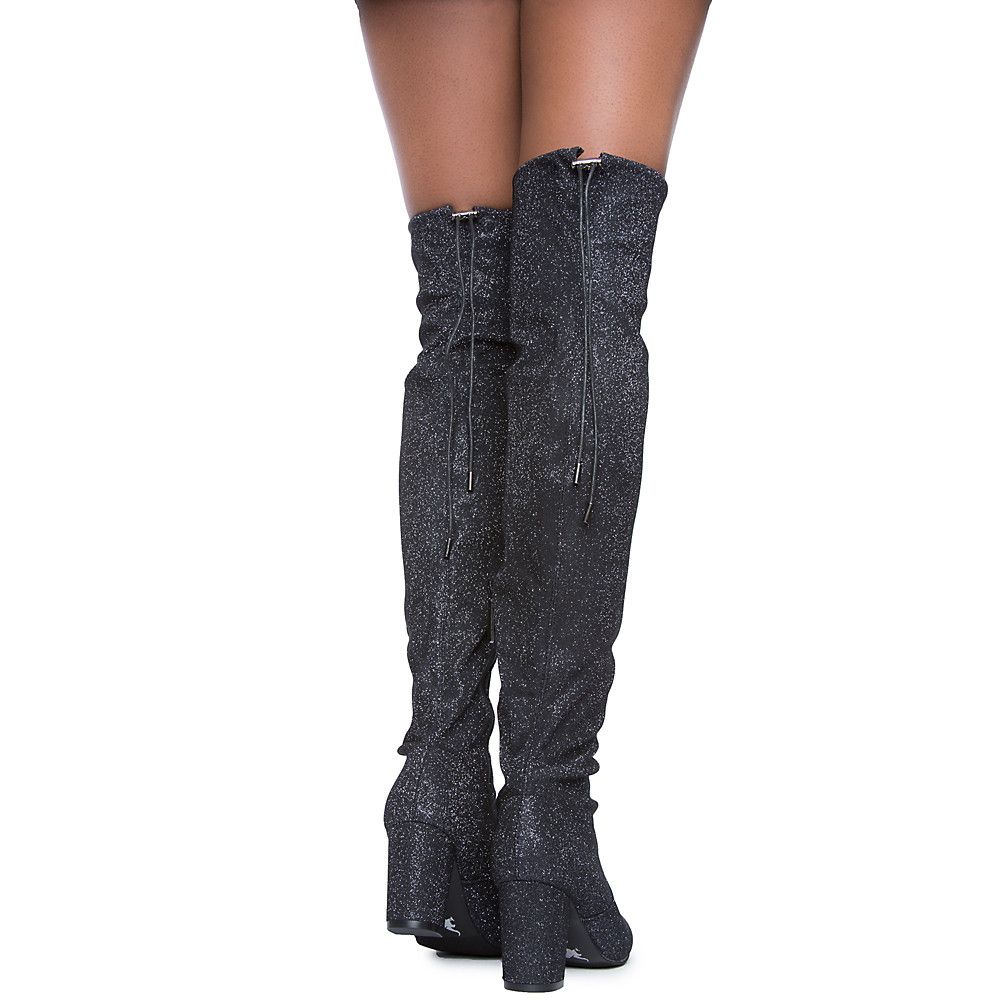 Bonita 02 Knee-High Boot BLACK GLITTER 4 Bonita 02 Knee-High Boot BLACK GLITTER