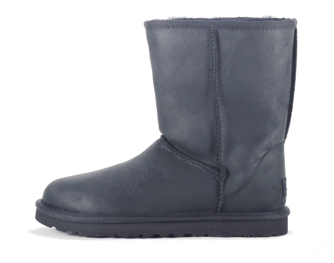UGG Australia Classic Short Leather Black Boot BLACK