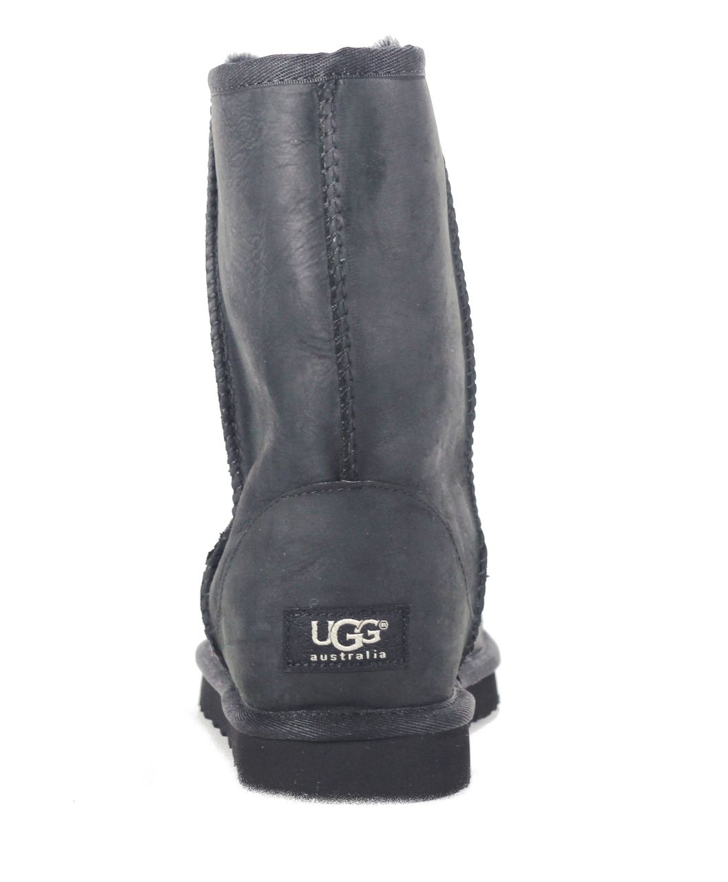UGG Australia Classic Short Leather Black Boot BLACK 4 UGG Australia Classic Short Leather Black Boot BLACK