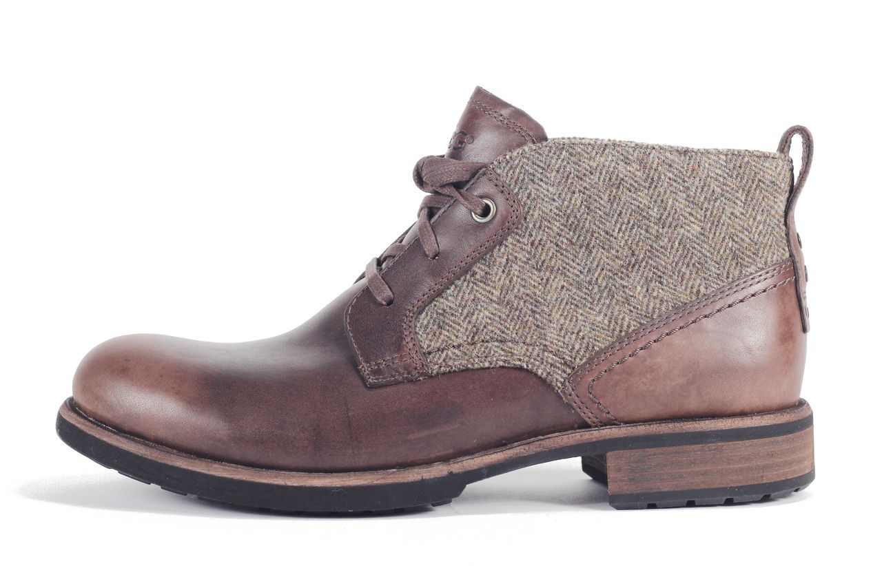 UGG Australia Brompton Tweed Grizzly Boot DARK BROWN