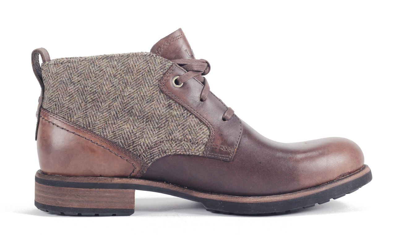 UGG Australia Brompton Tweed Grizzly Boot DARK BROWN