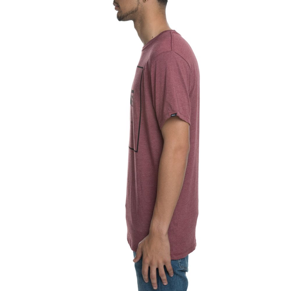 MEN'S VANS PRINT BOX TEE BURGUNDY