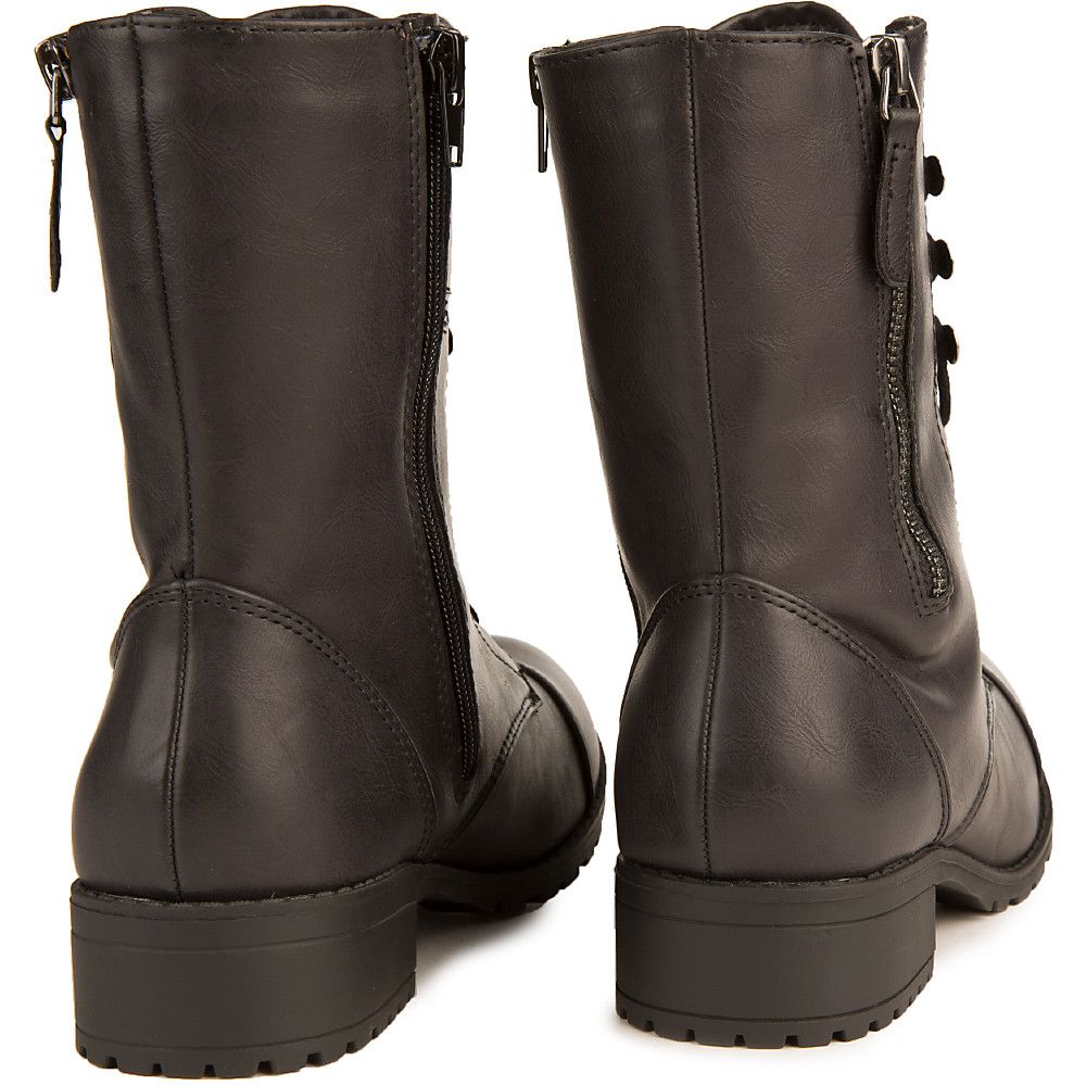 Footer-S Lace-Up Combat Boot Black 4 Footer-S Lace-Up Combat Boot Black