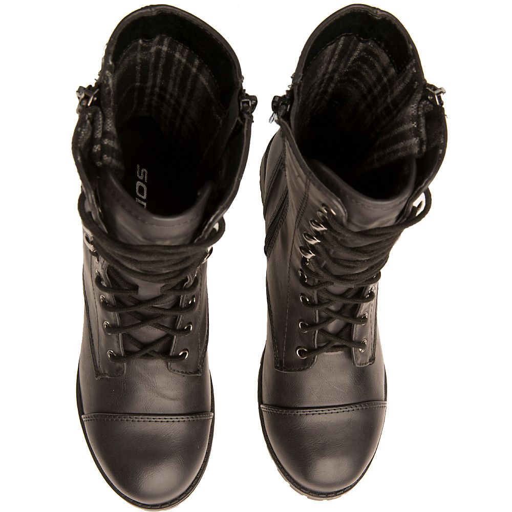 Footer-S Lace-Up Combat Boot Black 6 Footer-S Lace-Up Combat Boot Black