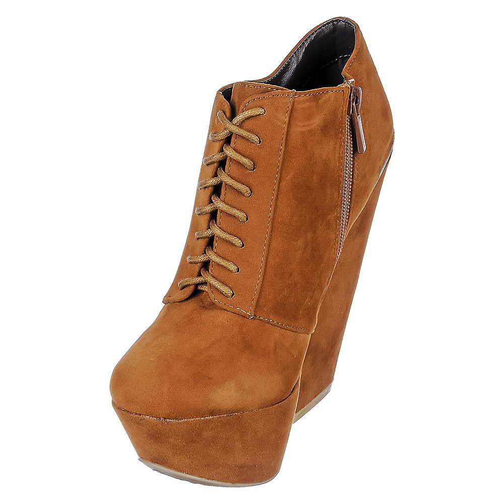 Lace-Up Wedge Boot Porter-06 Chestnut 3 Lace-Up Wedge Boot Porter-06 Chestnut