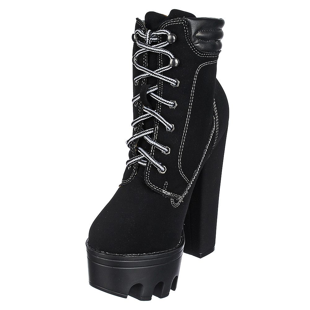 Platform Lace-Up Boot Vive-11 Black