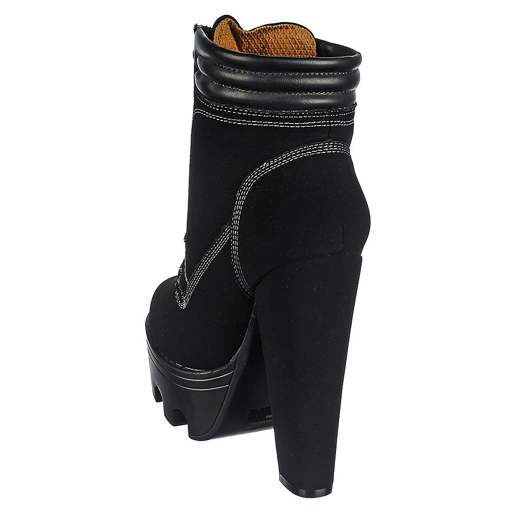 Platform Lace-Up Boot Vive-11 Black 4 Platform Lace-Up Boot Vive-11 Black