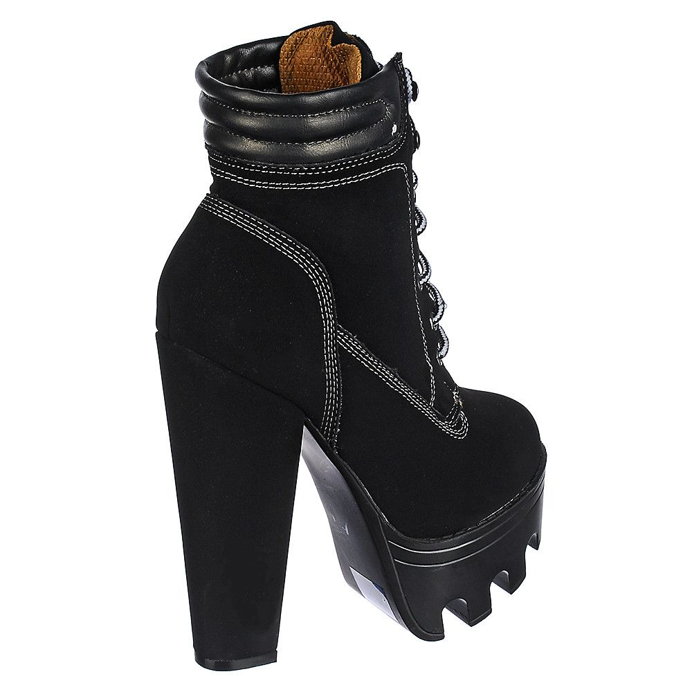 Platform Lace-Up Boot Vive-11 Black 5 Platform Lace-Up Boot Vive-11 Black