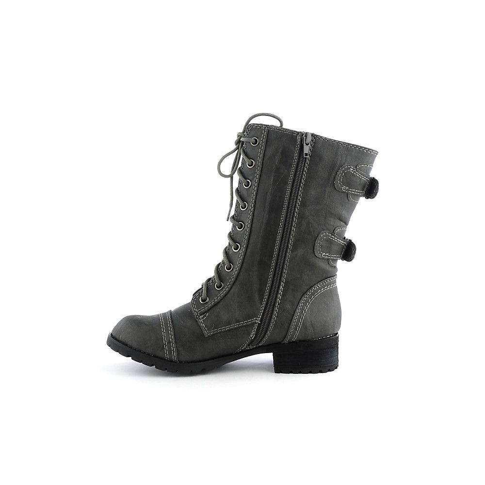 Women's Combat Boot Dome-H Grey 3 Women's Combat Boot Dome-H Grey