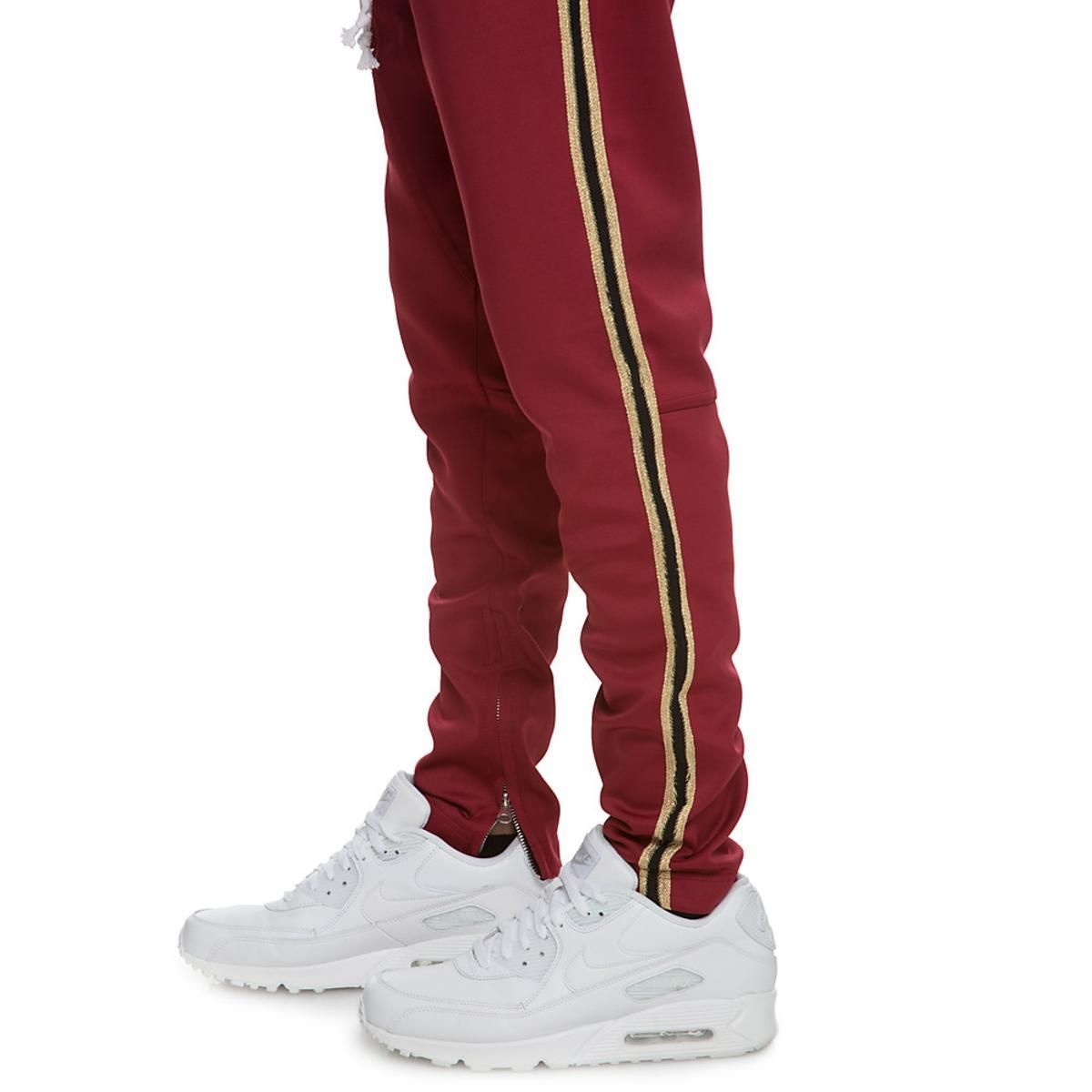 Crysp Track Pants Burgundy/Gold-Black