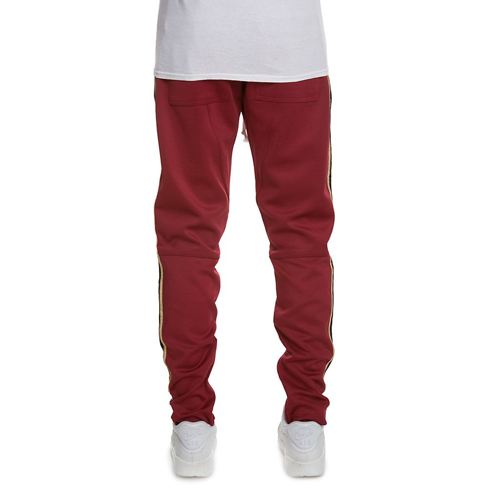 Crysp Track Pants Burgundy/Gold-Black