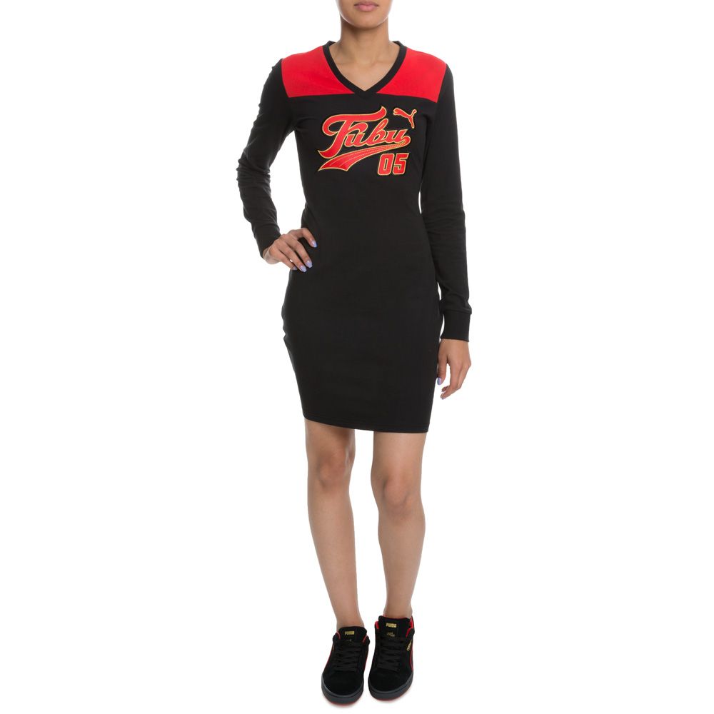 WOMEN'S PUMA x FUBU TEE SHIRT DRESS BLACK