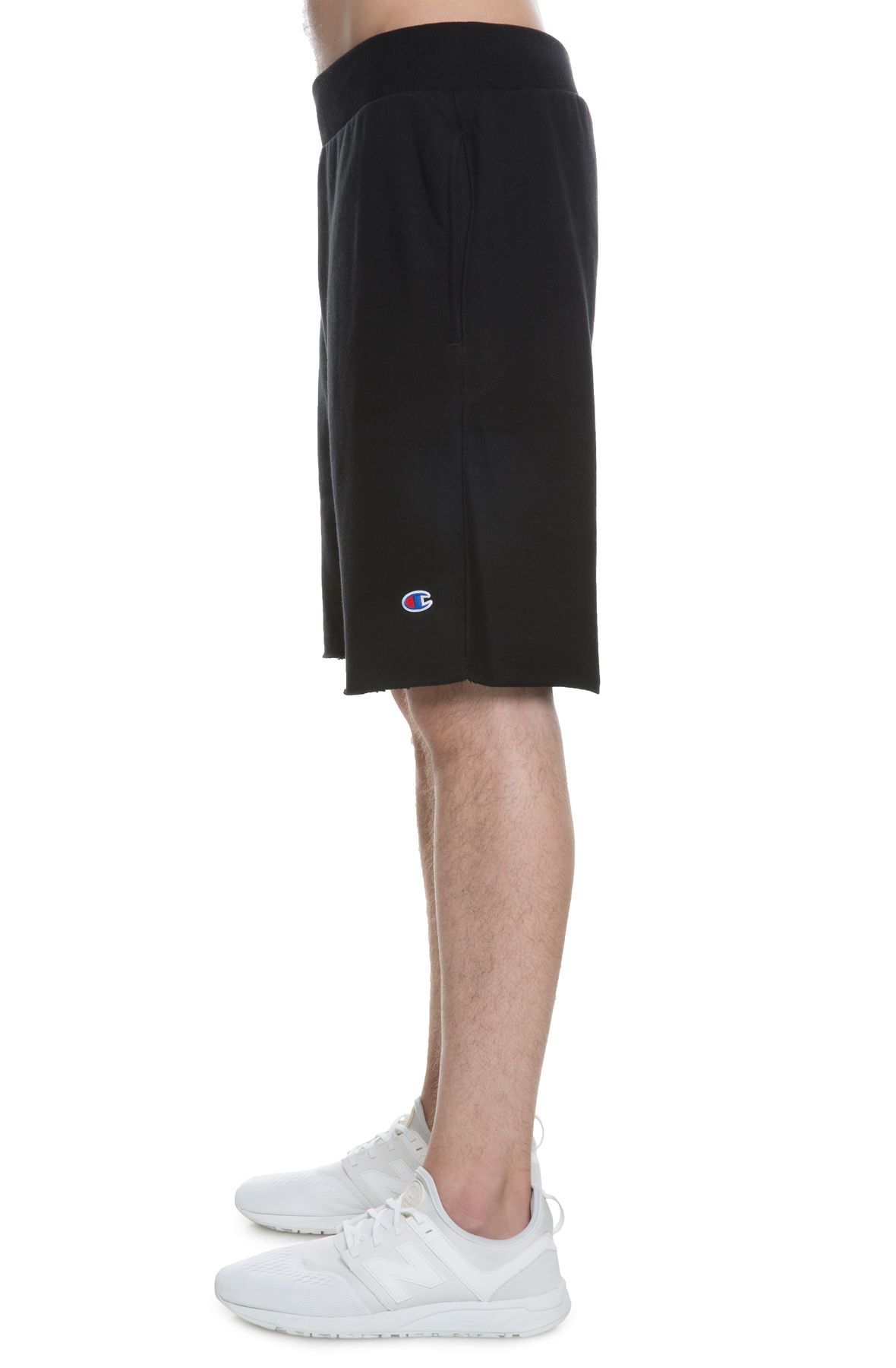 The Reverse Weave Cut off Fleece short in Black Black 3 The Reverse Weave Cut off Fleece short in Black Black