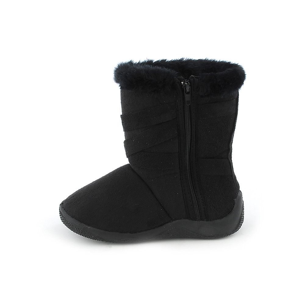 Kids Suede Zip Boot BLACK