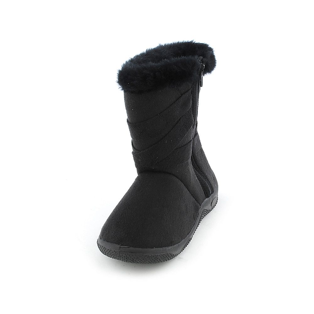 Kids Suede Zip Boot BLACK