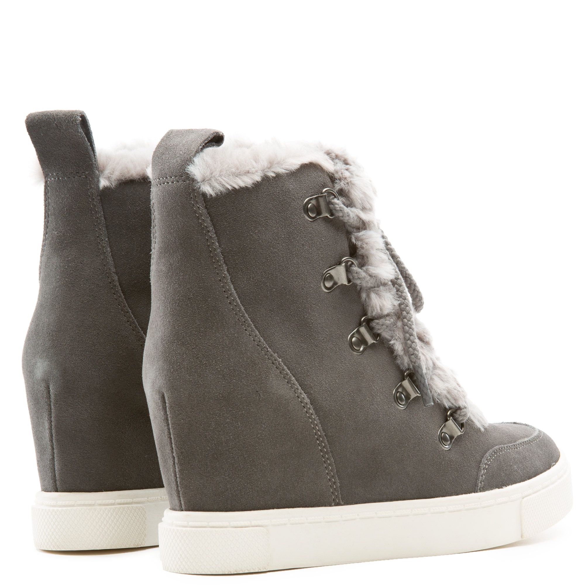 Lift Fur Casual Wedge Sneaker Grey 12 Lift Fur Casual Wedge Sneaker Grey