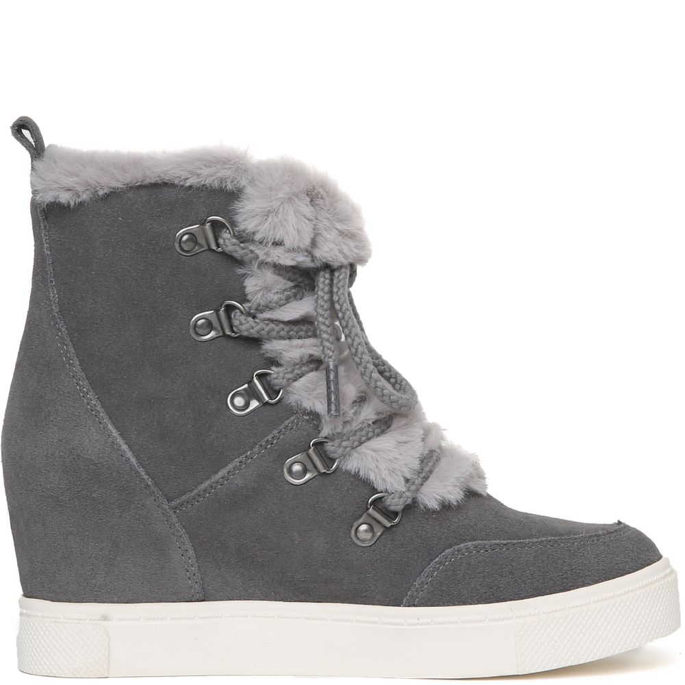 Lift Fur Casual Wedge Sneaker Grey 5 Lift Fur Casual Wedge Sneaker Grey