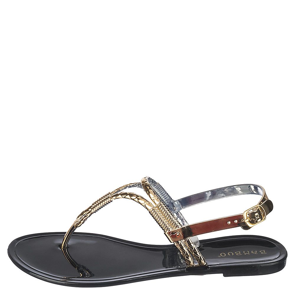 Accent-01 Thong Sandal Black/Gold