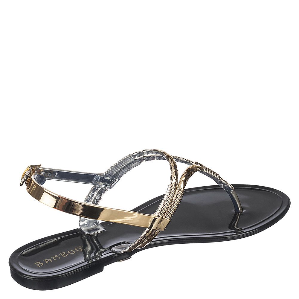 Accent-01 Thong Sandal Black/Gold
