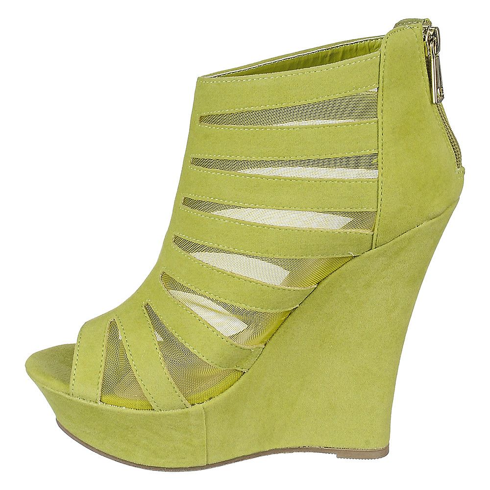 High Heel Wedge Dress Shoe Dreamer-36 Lime Green